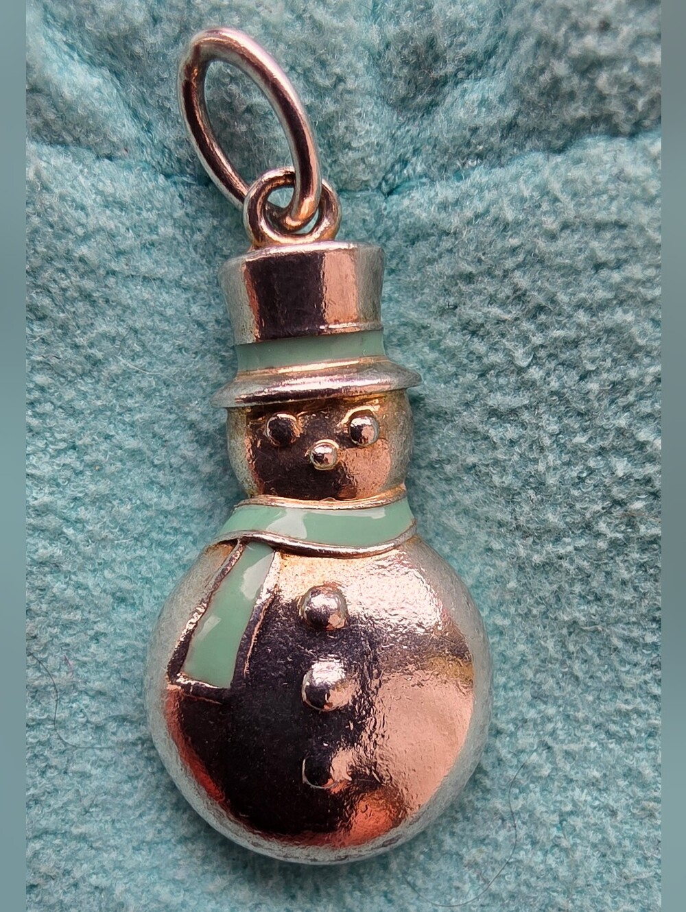 Tiffany & Co. Sterling Silver Blue Enamel Snowman Charm